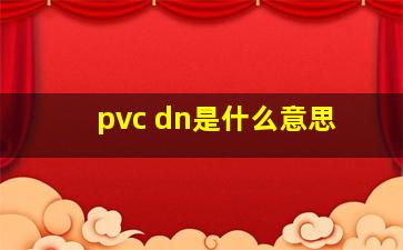 pvc dn是什么意思